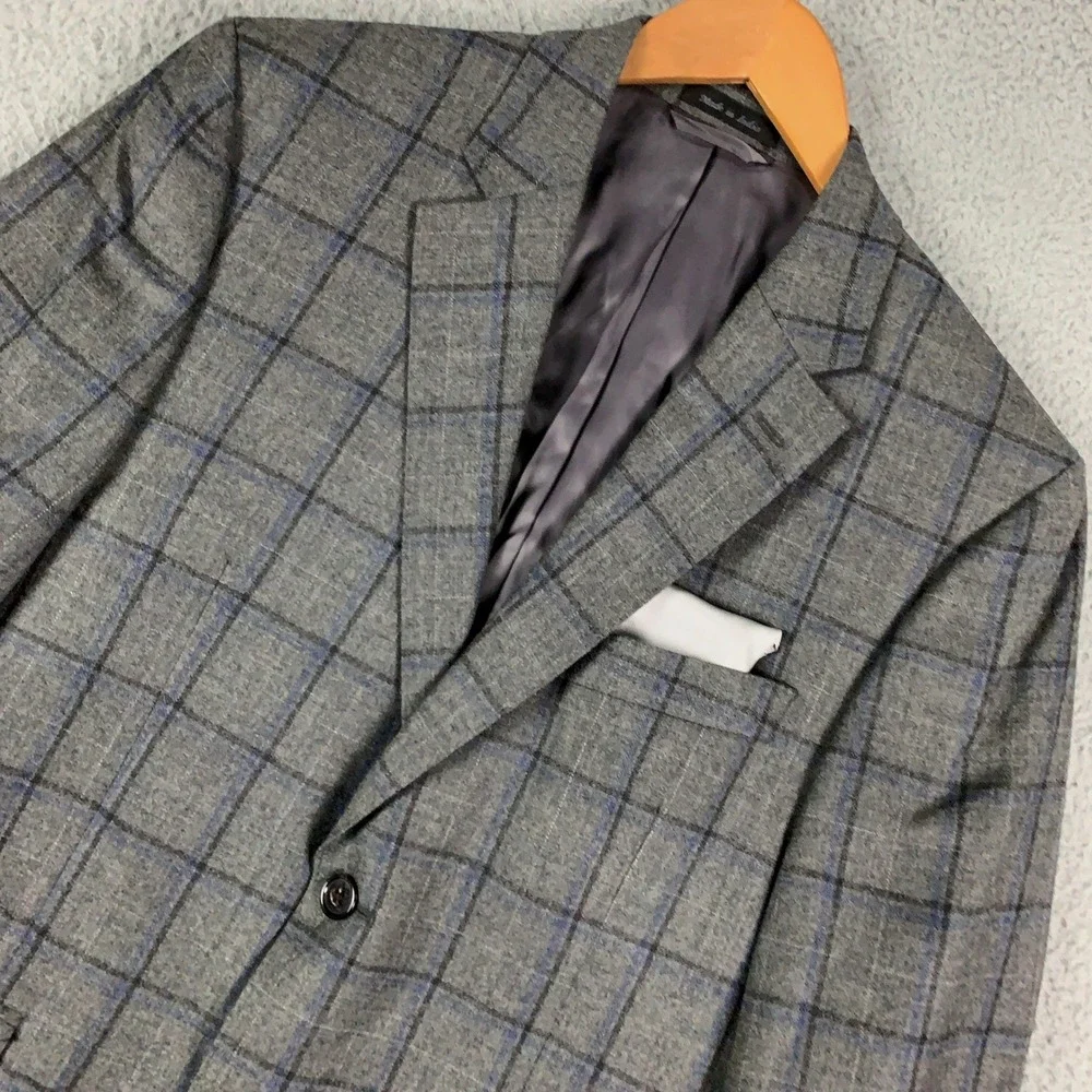 Lauren Ralph Lauren Glen Plaid Sport Coat Mens 39S Grey Slim Fit Wool Blazer